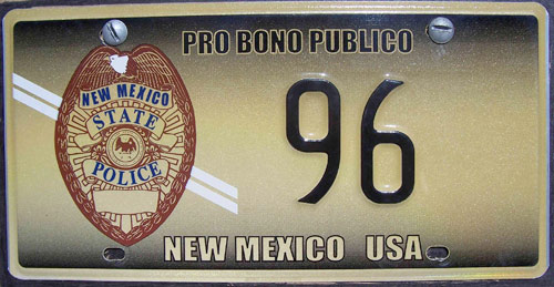 New Mexico license plate image