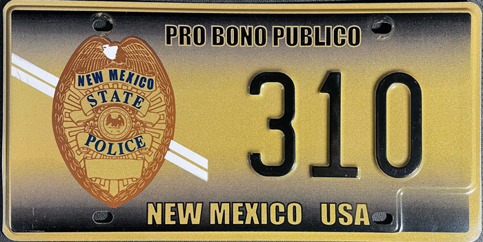 New Mexico license plate image