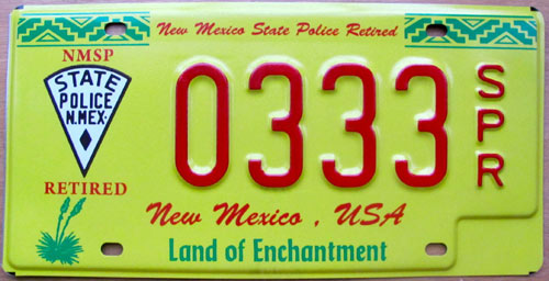 New Mexico license plate image