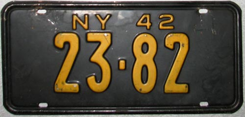 New York license plate image