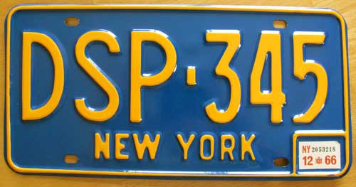 New York license plate image