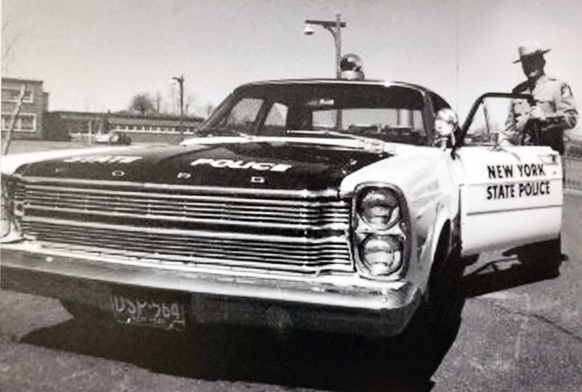 New York police car and officer