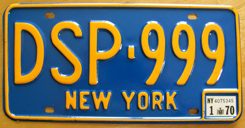 New York license plate image