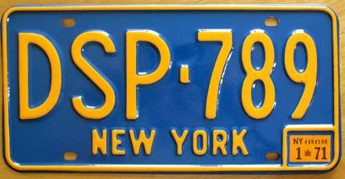 New York license plate image