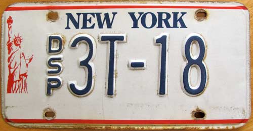 New York license plate image