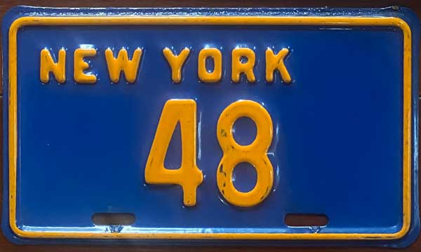 New York police motorcycle license plate