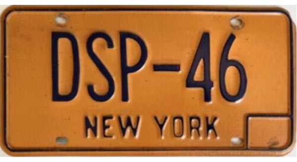 New York license plate image