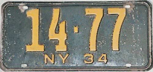 New York license plate image