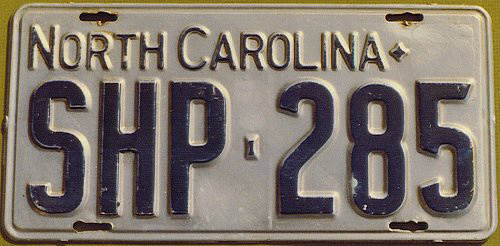 North Carolina police license plate image