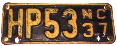 North Carolina police license plate image