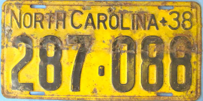 North Carolina police license plate image