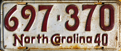 North Carolina police license plate image