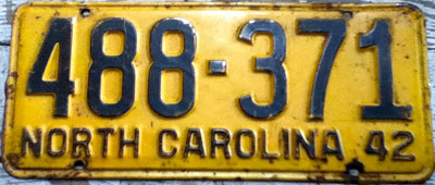 North Carolina police license plate image