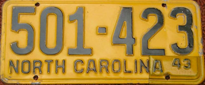 North Carolina police license plate image