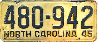 North Carolina police license plate image