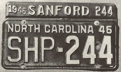 North Carolina police license plate image