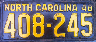 North Carolina police license plate image