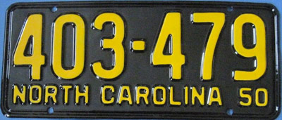 North Carolina police license plate image