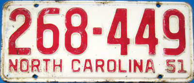 North Carolina police license plate image