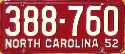 North Carolina police license plate image