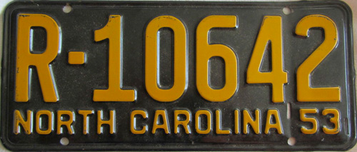 North Carolina police license plate image