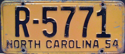 North Carolina police license plate image