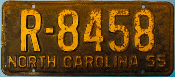 North Carolina police license plate image