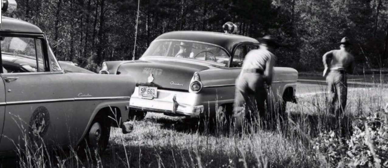 North Carolina police officers and car