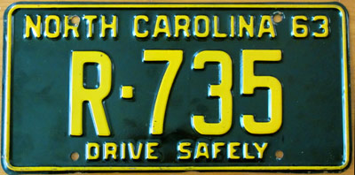 North Carolina police license plate image