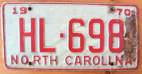 North Carolina police license plate image