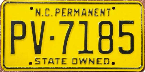 North Carolina police license plate image