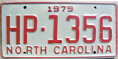 North Carolina police license plate image