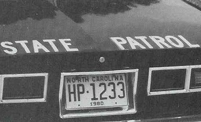 North Carolina police license plate image