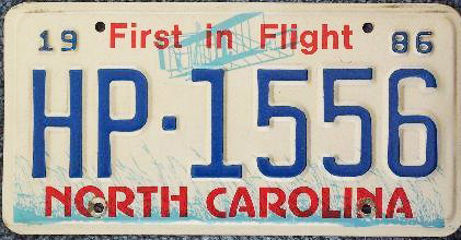 North Carolina police license plate image