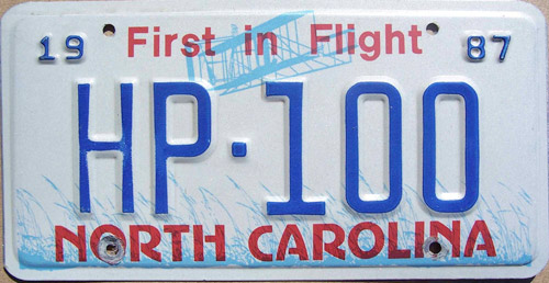 North Carolina police license plate image