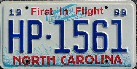 North Carolina police license plate image