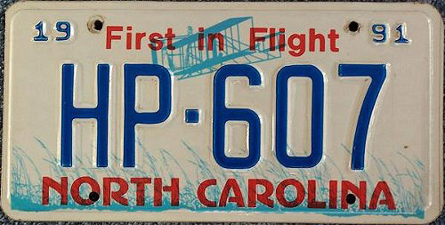 North Carolina police license plate image