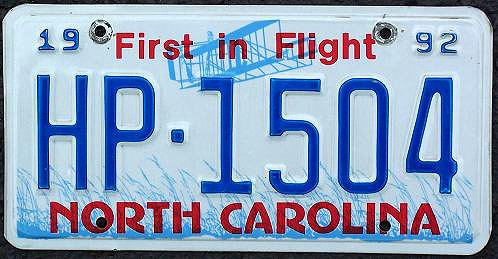 North Carolina police license plate image