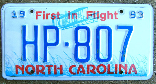 North Carolina police license plate image