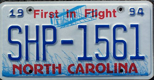 North Carolina police license plate image