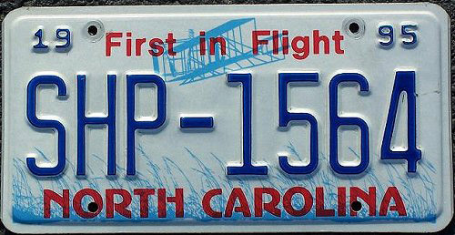 North Carolina police license plate image