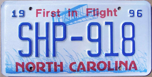 North Carolina police license plate image