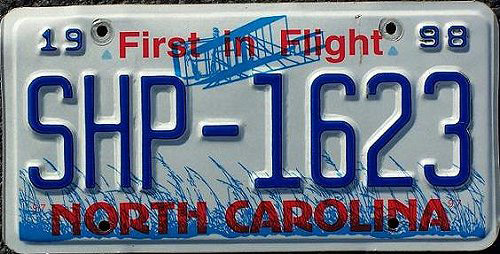 North Carolina police license plate image