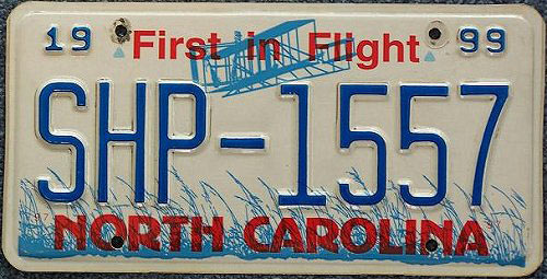 North Carolina police license plate image