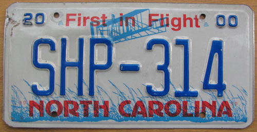 North Carolina police license plate image