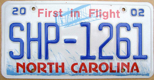 North Carolina police license plate image