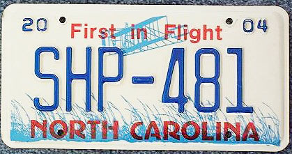 North Carolina police license plate image