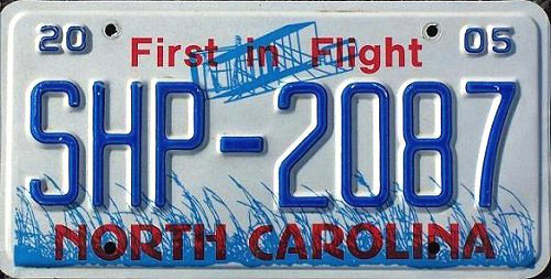 North Carolina police license plate image