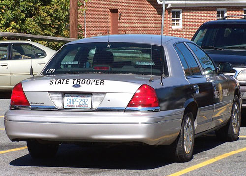 North Carolina police license plate image