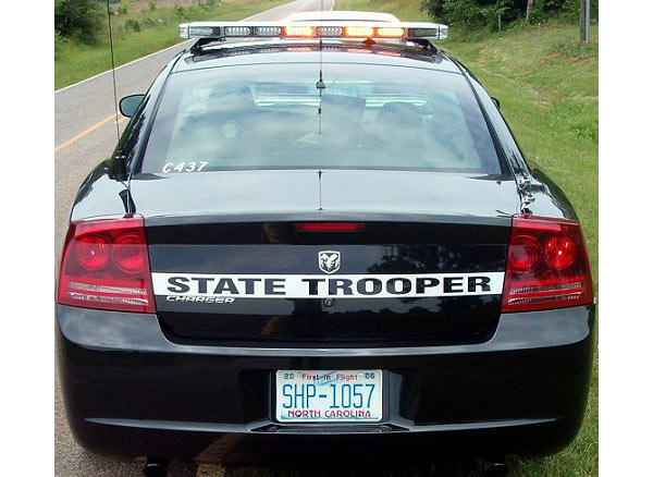 North Carolina police license plate image